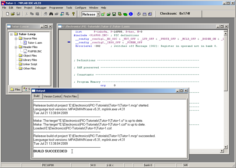 Compile a program and transfer to the PIC - Microchip PIC microcontroller